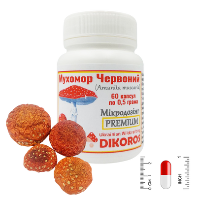 Microdosing Premium Red amanita (Amanita muscaria) 60 capsules of 0.5 grams