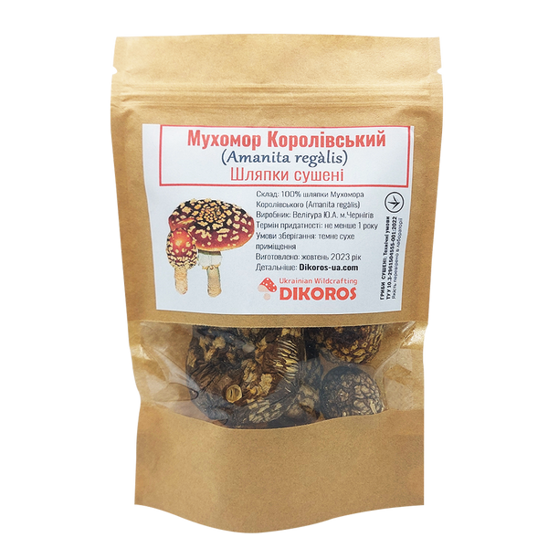 Hats for the Royal fly agaric (Amaníta regális) dried МХМКС-1СМ24 — Dikoros