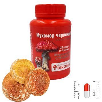 Микродозинг Стандарт Мухомор красный (Amanita muscaria) 120 капсул по 0,5 г 2025 МХМК-120525 &mdash; Dikoros